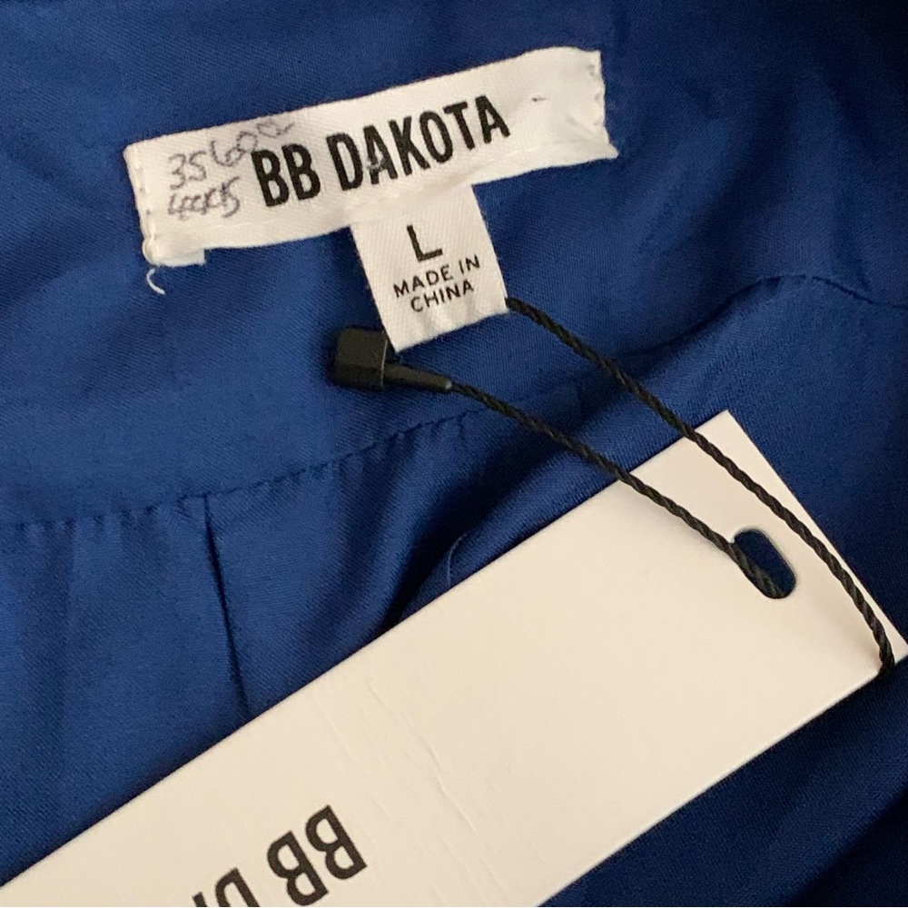 BB Dakota Dress Blue Striped Large Shift Shirtdress NWT - Picture 10 of 12